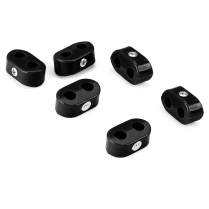 Black Plastic Dual Line Clamps for 1/4" & 1/4" - 6 Pieces