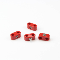 Red Plastic Dual Line Clamps 3/8"-3/16" - 4 Pieces