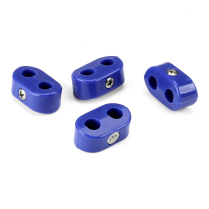 Blue Plastic Dual Line Clamps 3/8"-3/8" - 4 Pieces