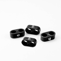 Black Plastic Dual Line Clamps for 1/2" & 1/2" - 4 Pieces