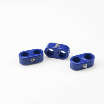 Blue Plastic Dual Line Clamps 11/16"-11/16" or 8AN - 3 pc