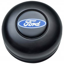 GT3 3 Bolt Std Blue Ford Logo Horn Button - Black Anodized