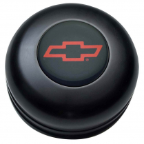 GT3 3 Bolt Std Red Chevy Bowtie Horn Button - Black Anodized