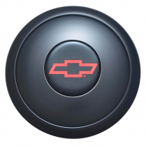GT9 9 Bolt Small Red Chevy Bowtie Horn Button - Black
