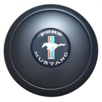 GT9 9 Bolt Small Colored Mustang Logo Horn Button - Black