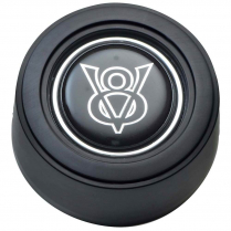 GT3 3 Bolt Hi-Rise Colored V8 Emblem Horn Button - Black