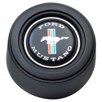 GT3 3 Bolt Hi-Rise Colored Mustang Logo Horn Button - Black