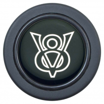 5 & 6 Bolt Euro Colored V8 Emblem Horn Button - Black