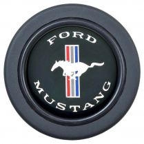 5 & 6 Bolt Euro Colored Mustang Logo Horn Button - Black