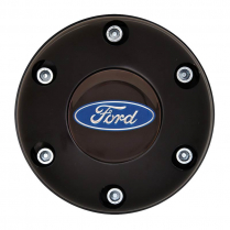 GT3 Gasser/Euro 6 Hole Blue Ford Logo Horn Button - Black