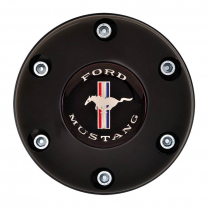GT3 Gasser/Euro 6 Hole Color Mustang Logo Horn Button- Black