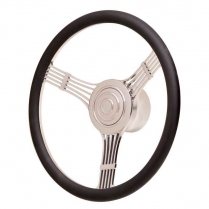 GT9 Retro Steering Wheel with Banjo Style - Black Leather