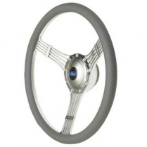 GT9 Retro Steering Wheel with Banjo Style - Gray Leather