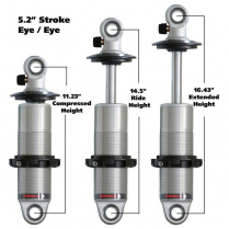 HQ Series Coilover Shock 5.2" Stroke 16.425" Eye/Eye- Polish