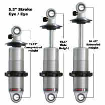 HQ Series Coilover Shock 5.2" Stroke 16.425" Eye/Eye - Satin