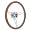 GT3 Retro Cobra Pol Slotted 3 Spoke Steering Wheel - Wood