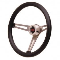 GT3 Retro Slotted Satin 3 Spoke Steering Wheel - Black Foam