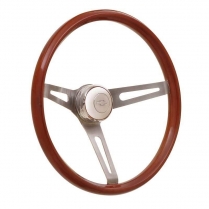 GT3 Retro Slotted Satin 3 Spoke Steering Wheel - Light Wood