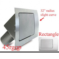 Rectangle 45 Deg Fuel Filler Door - Slight Curved Face Pass