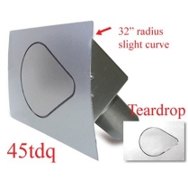 Teardrop 45 Degree Fuel Filler Door - Slight Curved Face