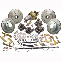 1958-64 Chevy Car Front & Rear Disc Brake Kit w/Drop Spindle