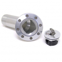 Universal Gas Cap in Clear Anodized Aluminum