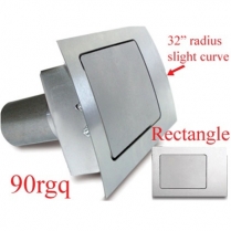 Rectangle 90 Degree Fuel Filler Door - Slight Curved Face