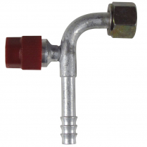 A/C Fitting #10 90 Degree Barbed - Female O-Ring Charge Port