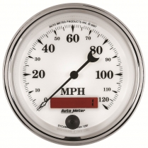 Old Tyme White II 3-3/8" Electric Speedometer - 0-120 mph