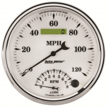 Old Tyme White II 5" Speedo/Tach Combo Gauge - 120 mph 8K