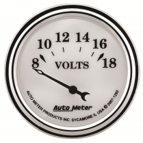 Old Tyme White II 2-1/16" Voltmeter Gauge - 8-18 Volts