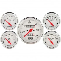 Arctic White 5 Gauge Mechanical Speedo Kit - 3-1/8"