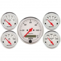 Arctic White 5 Gauge Electric Speedo Kit - 3-1/8"