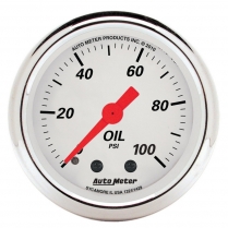 Arctic White Oil Pressure Gauge Mechanical - 2-1/16"