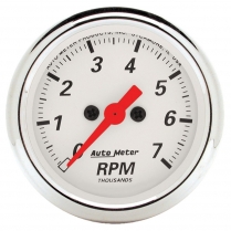 Arctic White 2-1/16" Tachometer - 7000 RPM