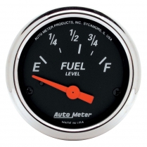 Designer Black Fuel Gauge with Chrome Bezel - 73-10 Ohm