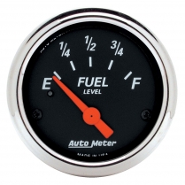 Designer Black Fuel Gauge with Chrome Bezel - 240-33 Ohm