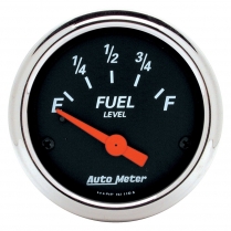 Designer Black Fuel Gauge with Chrome Bezel - 0-30 Ohm