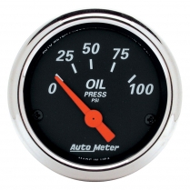 Designer Black Oil Pressure Gauge w/Chrome Bezel - 0-100 psi