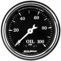 Old Tyme Black 2-1/16" Mech Oil Pressure Gauge - 0-100 PSI