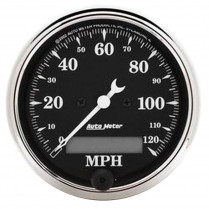 Old Tyme Black Electric 3-1/8" Speedometer - 0-120 mph