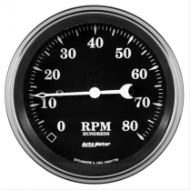 Old Tyme Black 3-3/8" Tachometer Gauge - 8000 RPM