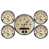 Antique Beige 5 Pc Gauge Kit w/GPS Speedo - 3-3/8" & 2-1/16"