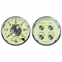 Prestige Antique Ivory Gauges 2 Pc Quad & Tach/Speedo - 5"