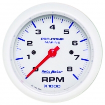 Marine White Electric Tachometer Gauge 3-3/8" 8000 RPM