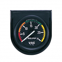 Auto Gage 30 hg Vacuum Gauge w/Black/Black Bracket - 2-1/16"