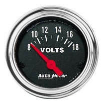 Traditional Chrome 2-1/16" Volt Gauge -8-18 volt