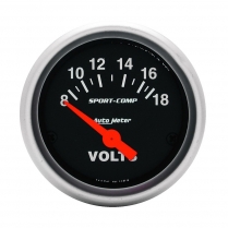 Sport Comp 2-1/16" Volt Gauge - 8-18 volt