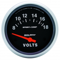 Sport-Comp 2-5/8" Voltmeter Gauge - 8-18 volt