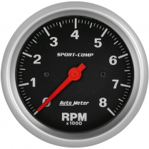 Sport Comp 3-3/8" Tachometer - 8000 RPM